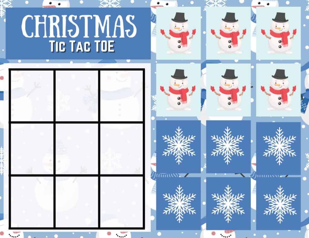 printable christmas tic tac toe - my printable home